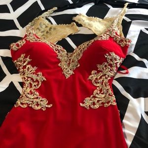 A red & gold dress #promdress #fancydress